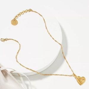 Liza Echeverry 24k gold-plated heart initial monogram pendant necklace letter A